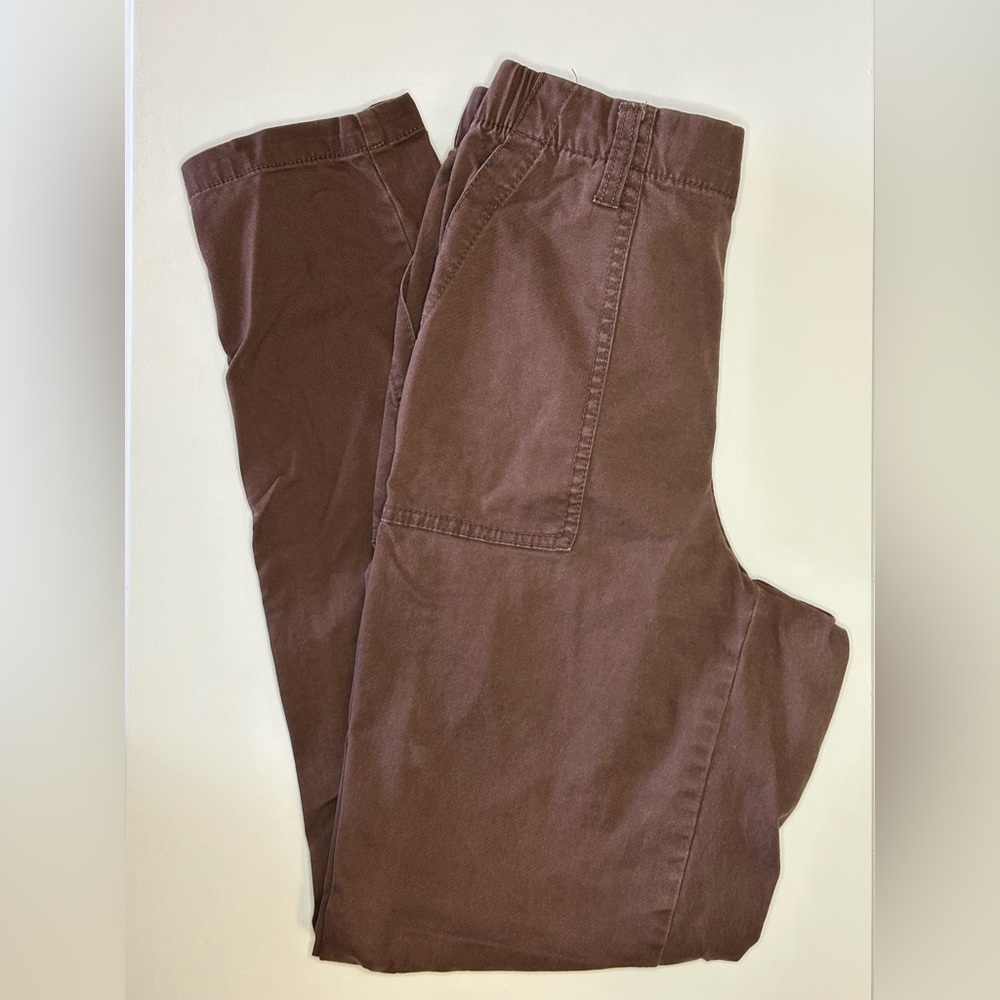 Old Navy High Waisted Chino Pants - elastic back, size small tall